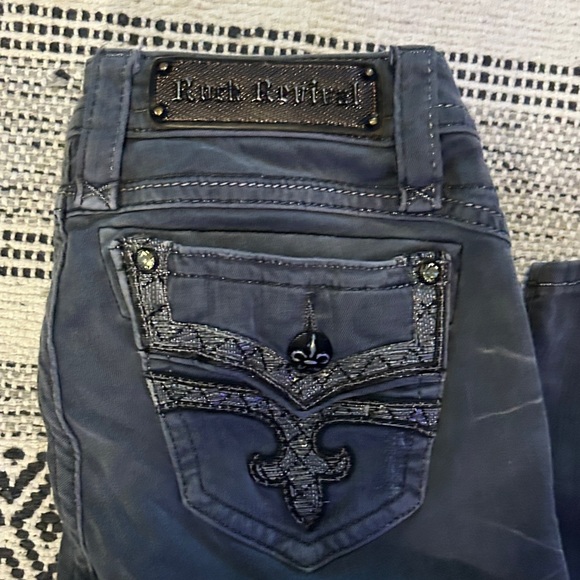 Rock Revival Dark Blue Skinny Jeans - Picture 2 of 5